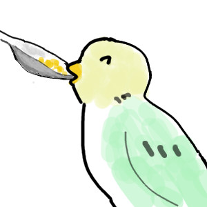 さし餌のヒナ